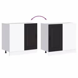 vidaXL Kitchen Base Cabinet Kalmar Black Engineered Wood sink base cabinet - Additional view 7