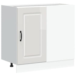 vidaXL Kitchen Base Cabinet Kalmar High Gloss White Engineered Wood
