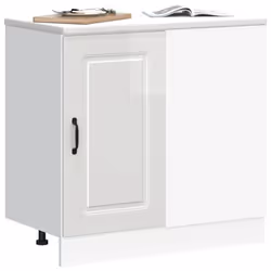 vidaXL Kitchen Base Cabinet Kalmar High Gloss White Engineered Wood