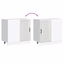 vidaXL Kitchen Base Cabinet Kalmar High Gloss White Engineered Wood - Additional view 6