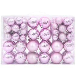 vidaXL Christmas Baubles Christmas Decoration Xmas Ball Tree Ornament 100 pcs - pink