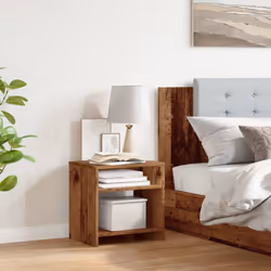 vidaXL Bedside Cabinet Bed Table Telephone Stand Nightstand Engineered Wood - old wood, 1 pcs - Additional view 2