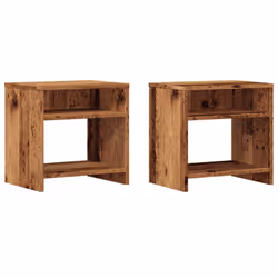 vidaXL Bedside Cabinet Bed Table Telephone Stand Nightstand Engineered Wood - old wood, 2 pcs