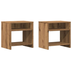 vidaXL Bedside Cabinet Bed Table Telephone Stand Nightstand Engineered Wood - oak, 2 pcs