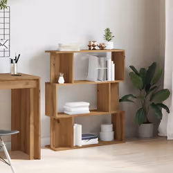 vidaXL Book Cabinet/Room Divider Engineered Wood Home Stand Multi Colours - artisan oak