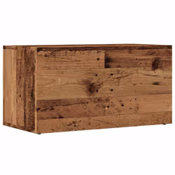 vidaXL Vinyl Storage Box Recorder Collection Cabinet Cupboard Engineered Wood - old wood - Additional view 5