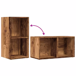 vidaXL Vinyl Storage Box Recorder Collection Cabinet Cupboard Engineered Wood - old wood - Additional view 6