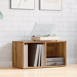vidaXL Vinyl Storage Box Recorder Collection Cabinet Cupboard Engineered Wood - artisan oak - Additional view 2
