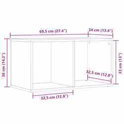 vidaXL Vinyl Storage Box Recorder Collection Cabinet Cupboard Engineered Wood - artisan oak - Additional view 9