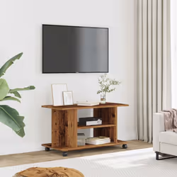 vidaXL TV Cabinet with Castors TV Stand Media TV Unit Old Wood Engineered Wood