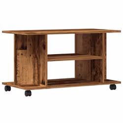 vidaXL TV Cabinet with Castors TV Stand Media TV Unit Old Wood Engineered Wood - Additional view 5