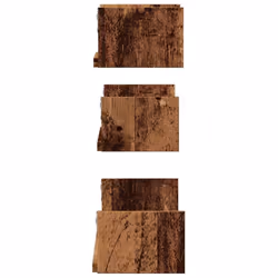 vidaXL Wall Display Shelf Floating Rack Hanging Shelf Engineered Wood 3 pcs - old wood, 60 x 15 x 10 cm - Additional view 4