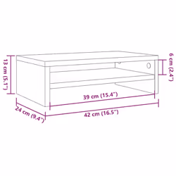 vidaXL Monitor Stand with a Storage Shelf Chipboard TV Stand Multi Colours - old wood - Additional view 9