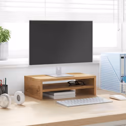 vidaXL Monitor Stand with a Storage Shelf Chipboard TV Stand Multi Colours - artisan oak