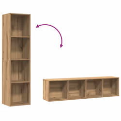 vidaXL Book Cabinet/TV Cabinet Living Room Wall Shelf Book Stand Wall Rack - old wood - Additional view 7
