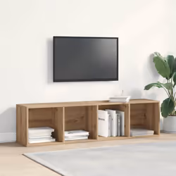 vidaXL Book Cabinet/TV Cabinet Living Room Wall Shelf Book Stand Wall Rack - artisan oak