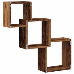 vidaXL Wall Cube Shelves Storage Floating Shelves Old Wood Engineered Wood - Additional view 5