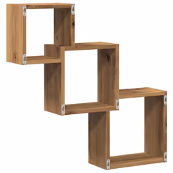 vidaXL Wall Cube Shelves Storage Floating Shelves Artisan Oak Engineered Wood - Additional view 5