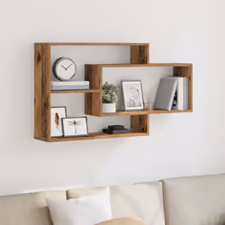 vidaXL Wall Shelves Floating Rack Display Shelf Bookshelf Engineered Wood - old wood