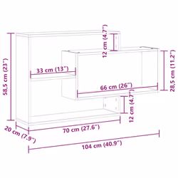 vidaXL Wall Shelves Floating Rack Display Shelf Bookshelf Engineered Wood - old wood - Additional view 8