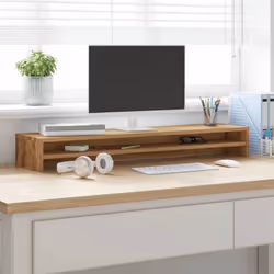 vidaXL Monitor Stand Screen Display Computer Desktop Laptop Engineered Wood - artisan oak