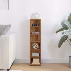 vidaXL CD Cabinet Storage Oraniser Shelf Cabinet Display Shelf Engineered Wood - old wood - Additional view 2