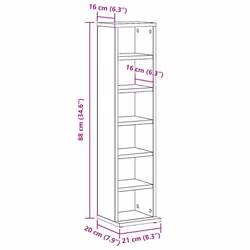 vidaXL CD Cabinet Storage Oraniser Shelf Cabinet Display Shelf Engineered Wood - artisan oak - Additional view 3