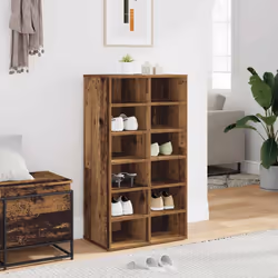 vidaXL Shoe Rack Entryway Shoe Shelf Cabinet Shoe Cupboard Engineered Wood - old wood - Additional view 2