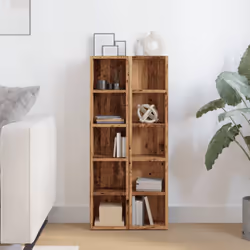 vidaXL CD Cabinet Storage Oraniser Shelf Cabinet Display Shelf Engineered Wood - old wood - Additional view 2