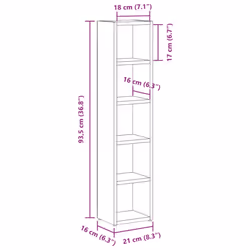 vidaXL CD Cabinet Storage Oraniser Shelf Cabinet Display Shelf Engineered Wood - old wood - Additional view 3