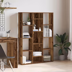 vidaXL Room Divider/Book Cabinet Privacy Screen Book Shelf Engineered Wood - old wood