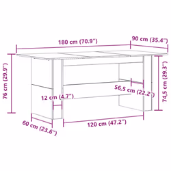 vidaXL Dining Table Kitchen Dinner Table Dining Room Table Engineered Wood - artisan oak - Additional view 8