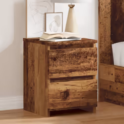 vidaXL Bedside Cabinet Nightstand End Table Bed Side Table Engineered Wood - old wood, 1 pcs