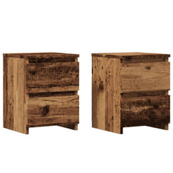 vidaXL Bedside Cabinet Nightstand End Table Bed Side Table Engineered Wood - old wood, 2 pcs