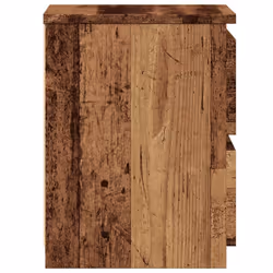 vidaXL Bedside Cabinet Nightstand End Table Bed Side Table Engineered Wood - old wood, 2 pcs - Additional view 5