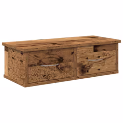 vidaXL Wall-mounted Drawer Shelf Wall Rack Storage Cabinet Engineered Wood - old wood