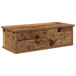 vidaXL Wall-mounted Drawer Shelf Wall Rack Storage Cabinet Engineered Wood - old wood