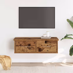 vidaXL Wall-mounted Drawer Shelf Wall Rack Storage Cabinet Engineered Wood - old wood