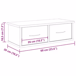 vidaXL Wall-mounted Drawer Shelf Wall Rack Storage Cabinet Engineered Wood - old wood - Additional view 9