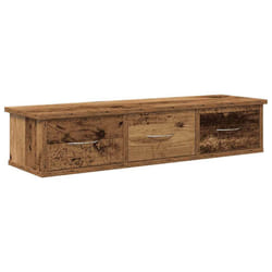 vidaXL Wall-mounted Drawer Shelf Wall Rack Storage Cabinet Engineered Wood - old wood