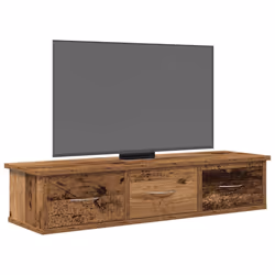 vidaXL Wall-mounted Drawer Shelf Wall Rack Storage Cabinet Engineered Wood - old wood