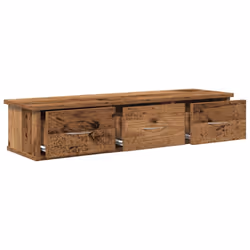 vidaXL Wall-mounted Drawer Shelf Wall Rack Storage Cabinet Engineered Wood - old wood - Additional view 4