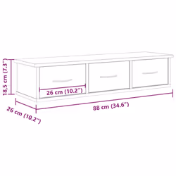 vidaXL Wall-mounted Drawer Shelf Wall Rack Storage Cabinet Engineered Wood - old wood - Additional view 9