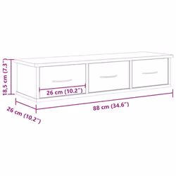 vidaXL Wall-mounted Drawer Shelf Wall Rack Storage Cabinet Engineered Wood - artisan oak - Additional view 9