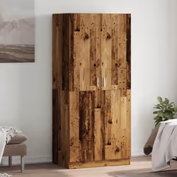 vidaXL Wardrobe Clothing Cabinet Hanger Clothes Organiser Unit Engineered Wood - old wood