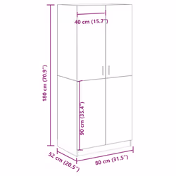 vidaXL Wardrobe Clothing Cabinet Hanger Clothes Organiser Unit Engineered Wood - old wood - Additional view 8