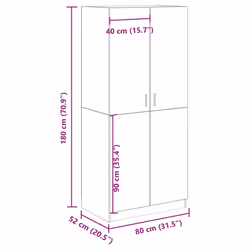vidaXL Wardrobe Clothing Cabinet Hanger Clothes Organiser Unit Engineered Wood - artisan oak - Additional view 8