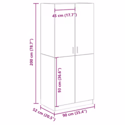 vidaXL Wardrobe Clothing Cabinet Hanger Clothes Organiser Unit Engineered Wood - old wood - Additional view 8
