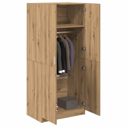 vidaXL Wardrobe Clothing Cabinet Hanger Clothes Organiser Unit Engineered Wood - artisan oak