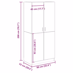 vidaXL Wardrobe Clothing Cabinet Hanger Clothes Organiser Unit Engineered Wood - artisan oak - Additional view 8